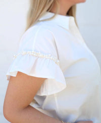 Entro - Pearl Ruffle Sleeve Blouse