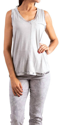 Gigi Moda - Ferno V-Neck Two Tone Tank