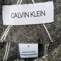 CALVIN KLEIN Women's Linen Blend Striped Shorts with Pockets in gray - women's shorts - alternate view