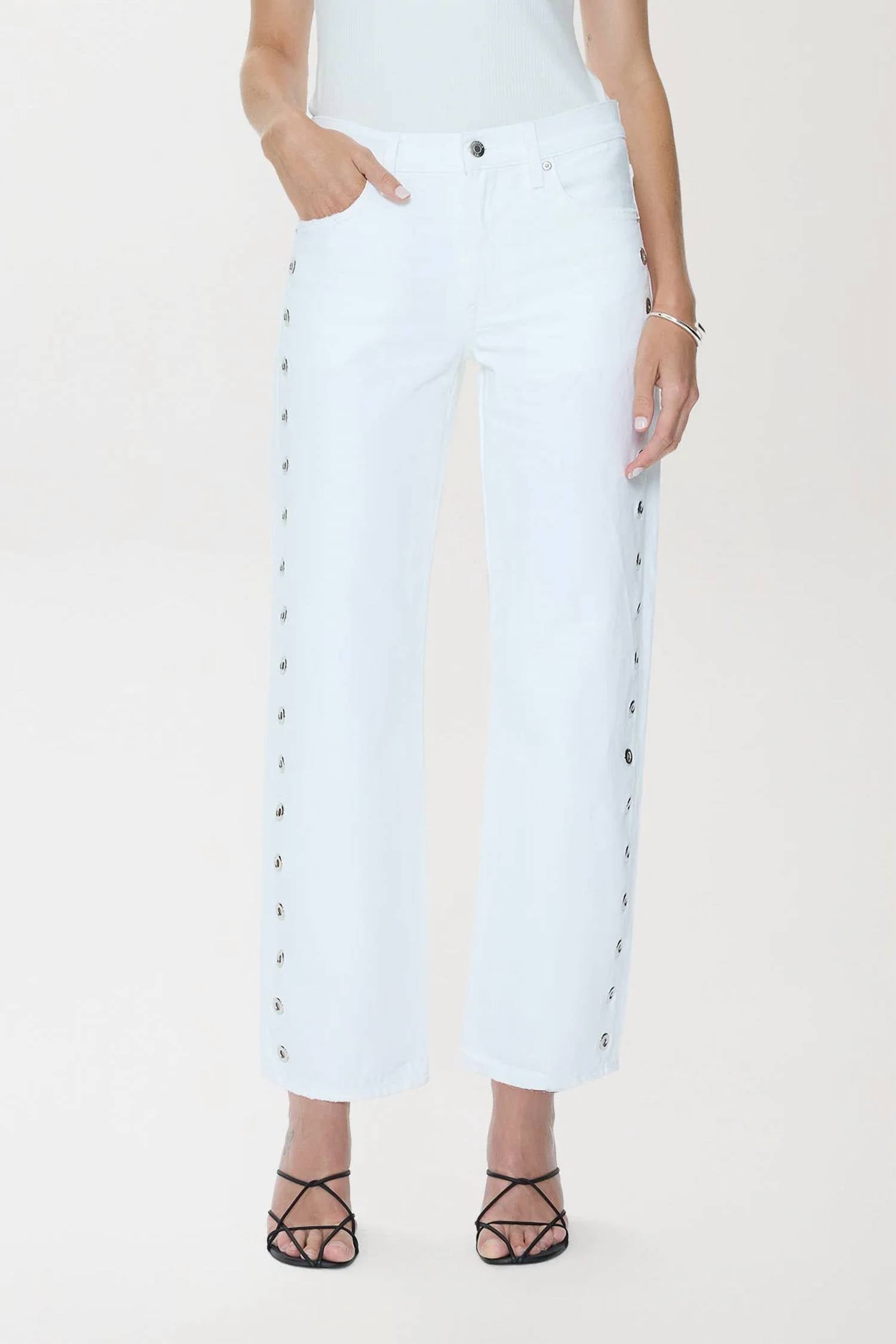 Pistola - Lexi Mid Rise Bowed Straight Leg Jeans