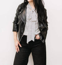 Reset By Jane - Faux Leather Long Sleeve Jacket
