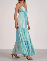 Elan - V-neck Open Back Maxi Dress