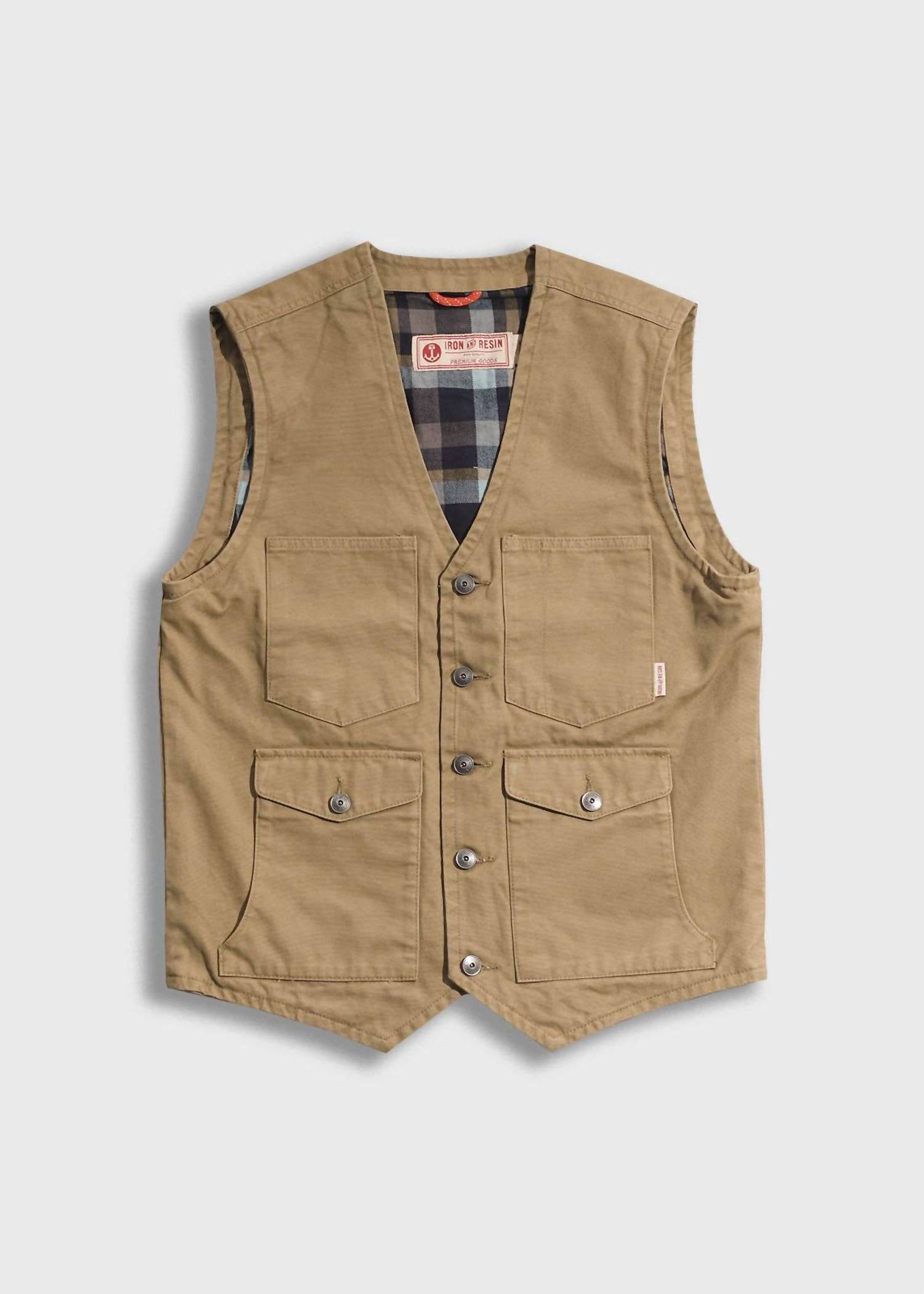 Iron & Resin Men's Bronco Vest in beige - men's jacket