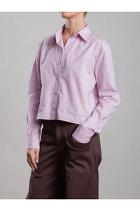 Pharaoh Enzo Japanese Stripe Shirt in lilac - women's shirt - view 4