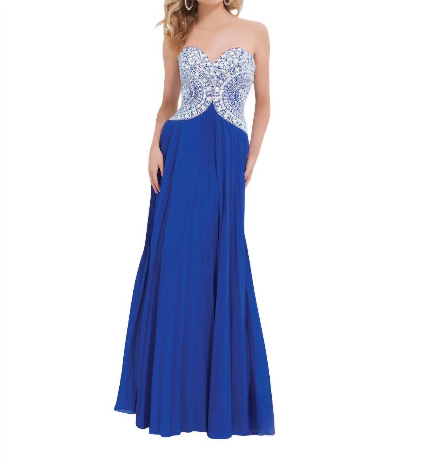 Tony Bowls - Velvet Chiffon Prom Dress