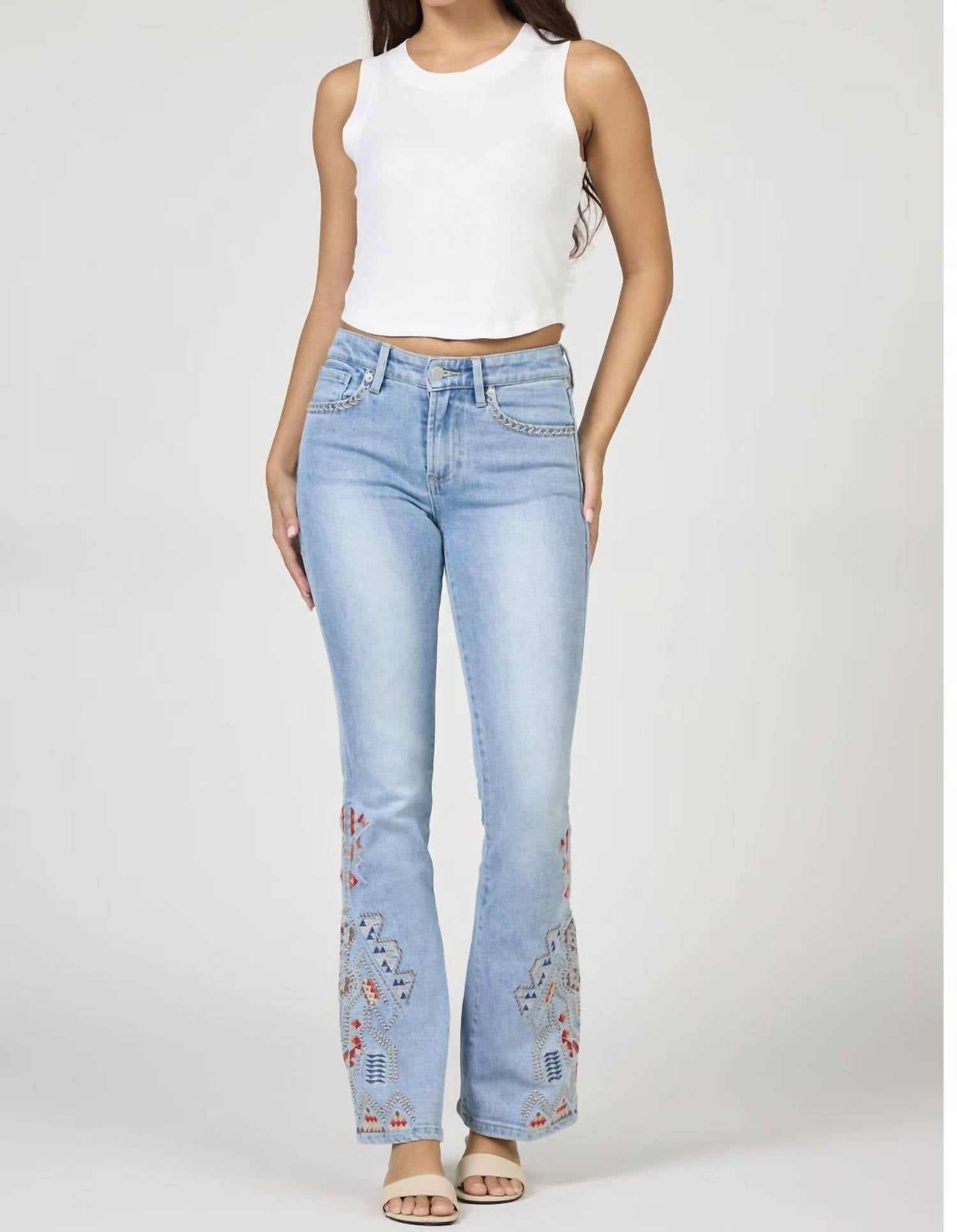 DEAR JOHN DENIM Jaxton Mid Rise Embroidery Jean in santa fe - women's jeans - view 4