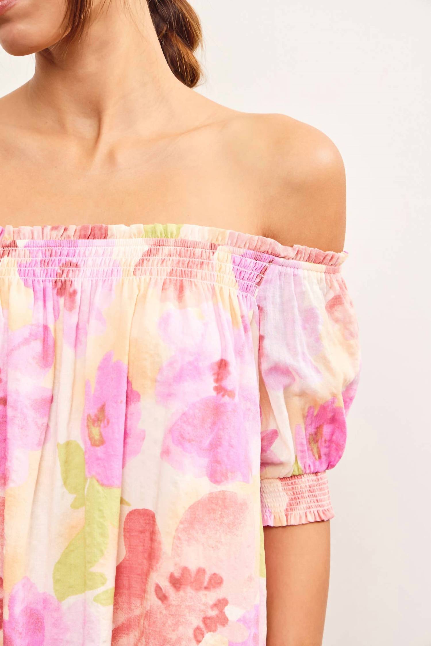Mustard Seed - Sunset Bloom Off The Shoulder Mini Dress