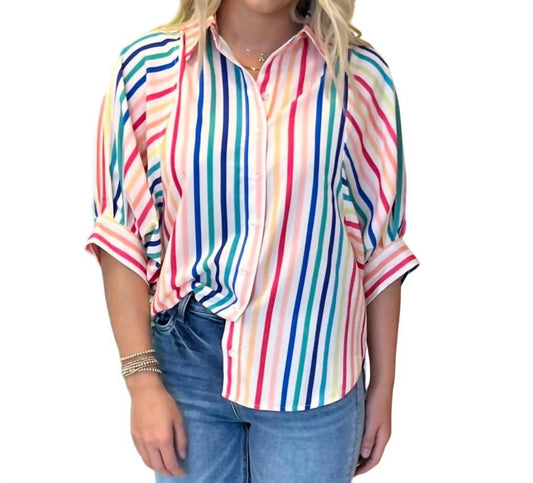 Entro - Button Down Striped Top