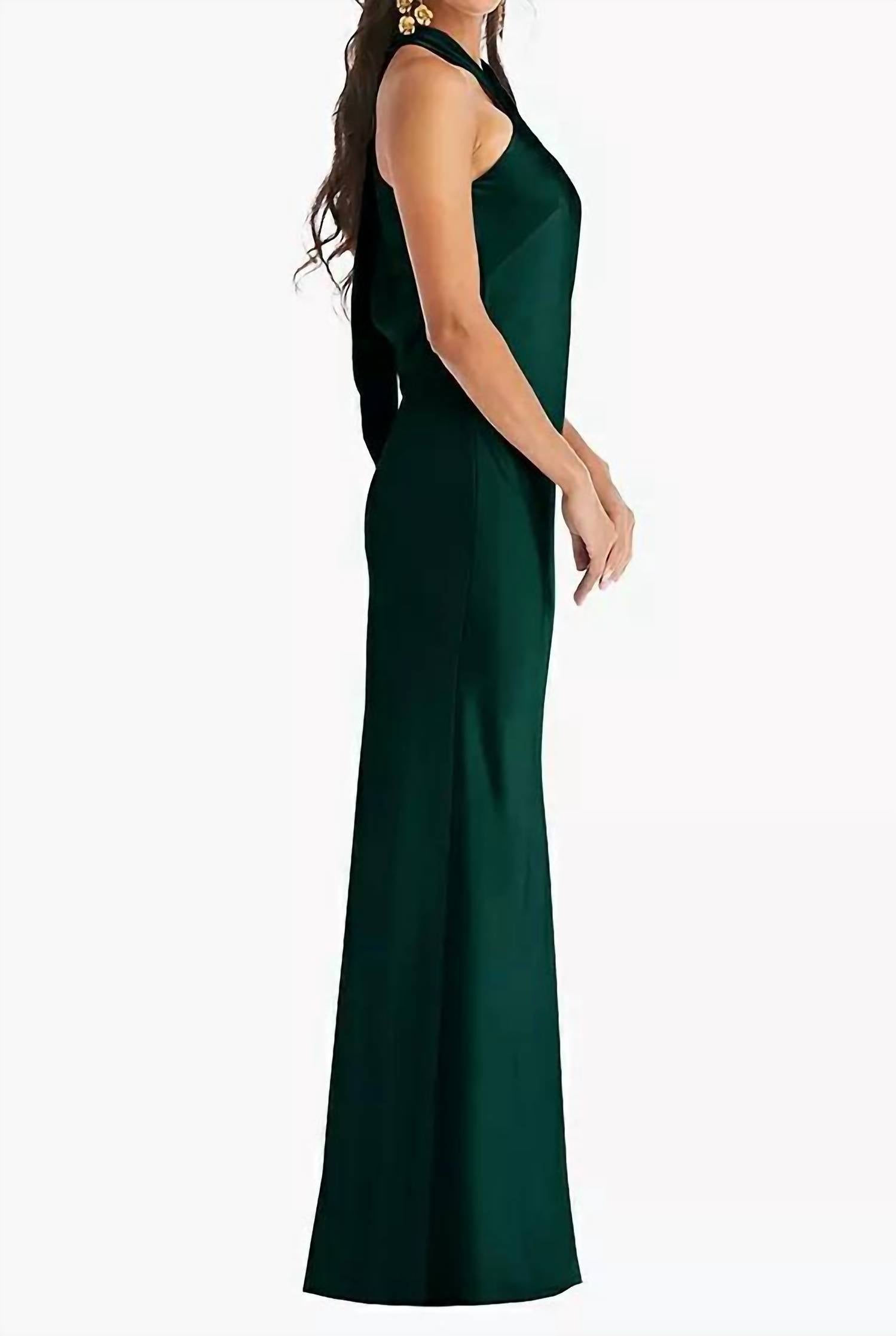 Lovely - Twist Halter Lux Charmeuse Maxi Dress