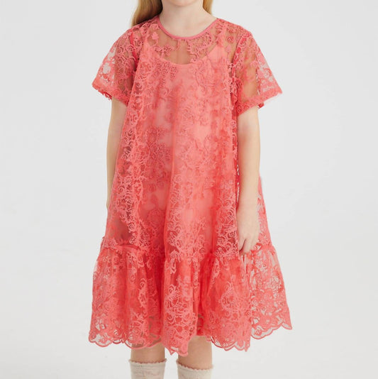 Kids Lace Ruffle Bottom Dress