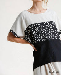 Umgee - Dalmatian Color Block Top