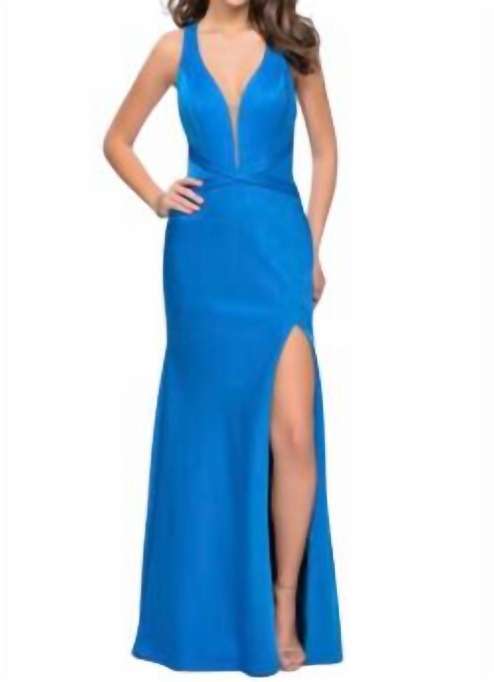 Sleeveless Maxi Plunging Neckline