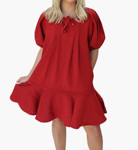 entro Madison Mini Dress in red - women's dress - alternate view