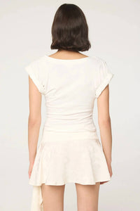 LINE Francine Short Sleeve T-shirt in vanila - women's t-shirt - detail view