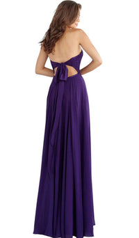 Jovani - Embroidered Halter Neck A-line Dress