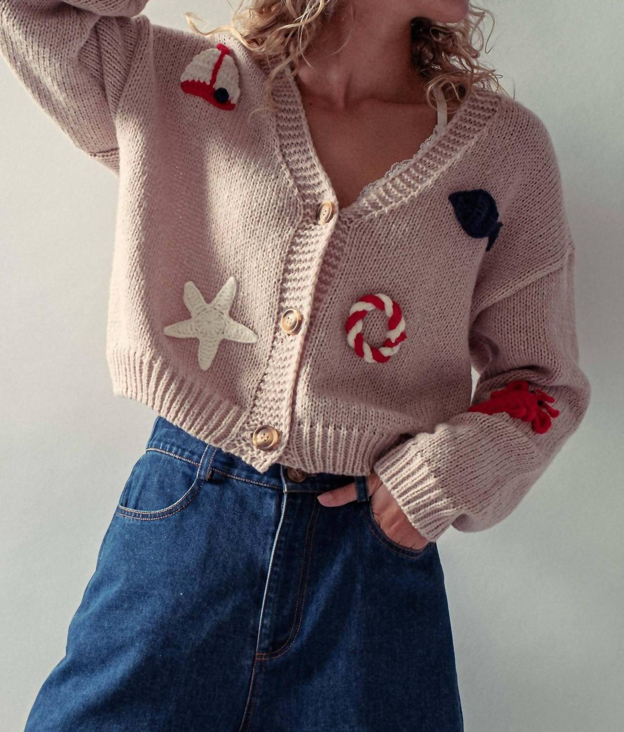 Urban Daizy - Crochet Patch Cardigan