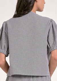 Elan - Wren Seersucker V-neck Blouse