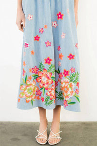 Thml - Embroidered Tie Midi Dress