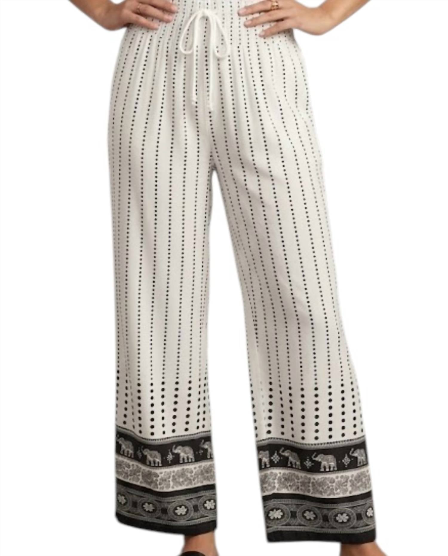 Step In Style - Women's Flowy Elephant Print Pant