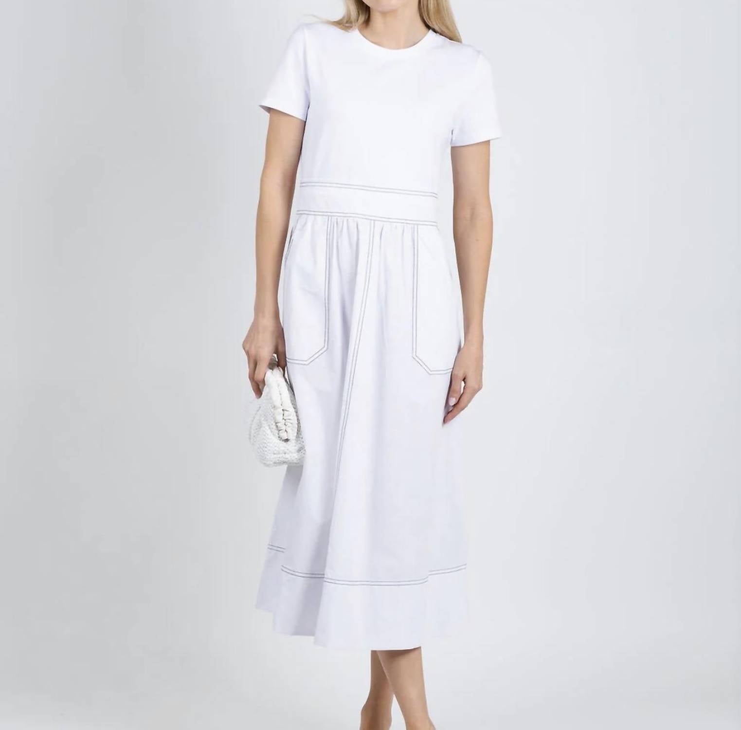 Elliott Lauren Stitch Dress in white - women's dress