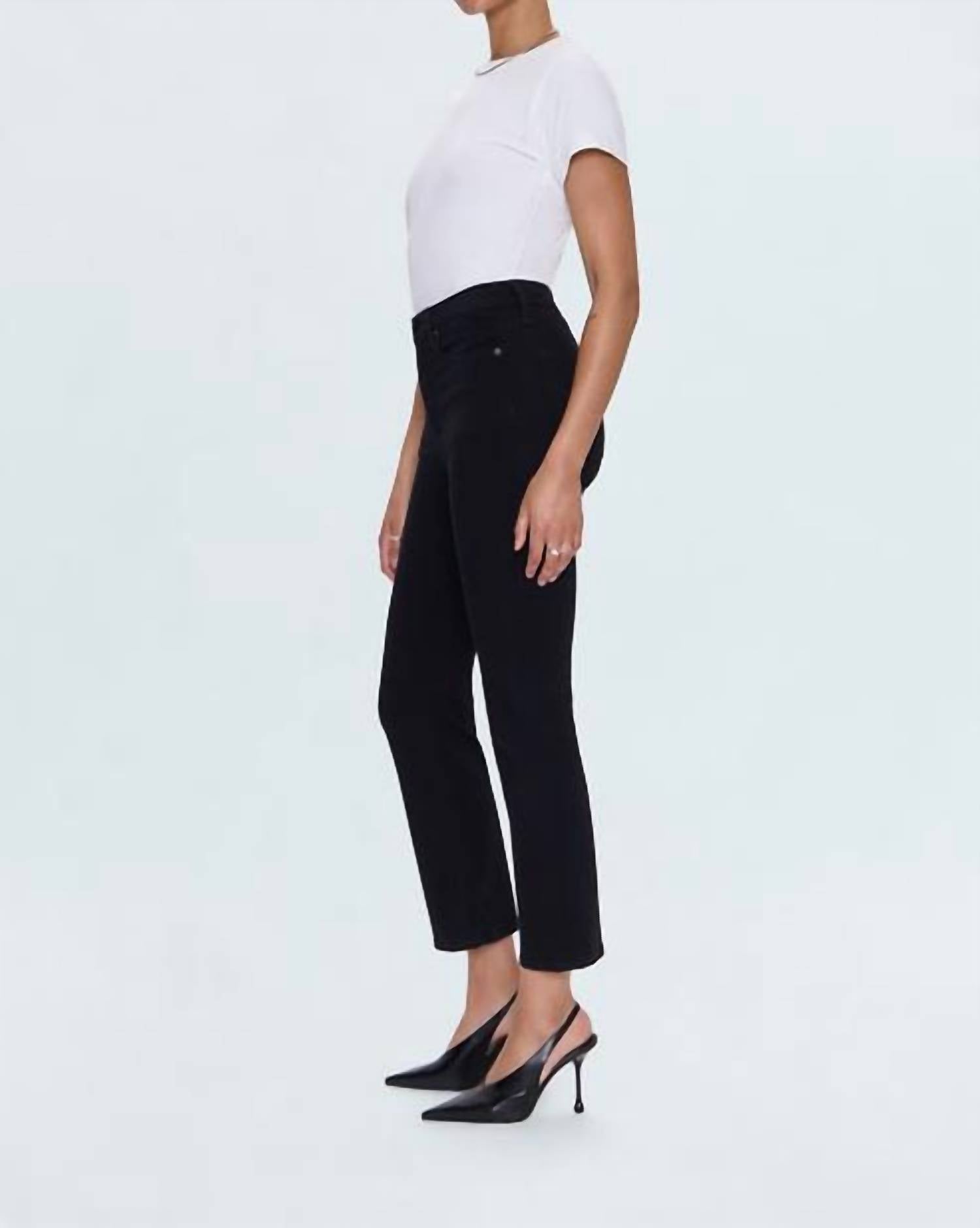 PISTOLA Lennon High Rise Crop Boot Jean in noir - women's jeans - alternate view