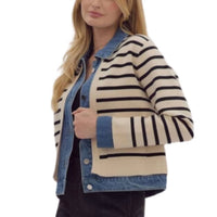 J. Society - Striped Jacket With Denim