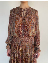 Hemant & Nandita - Smocked Detail Maxi Dress