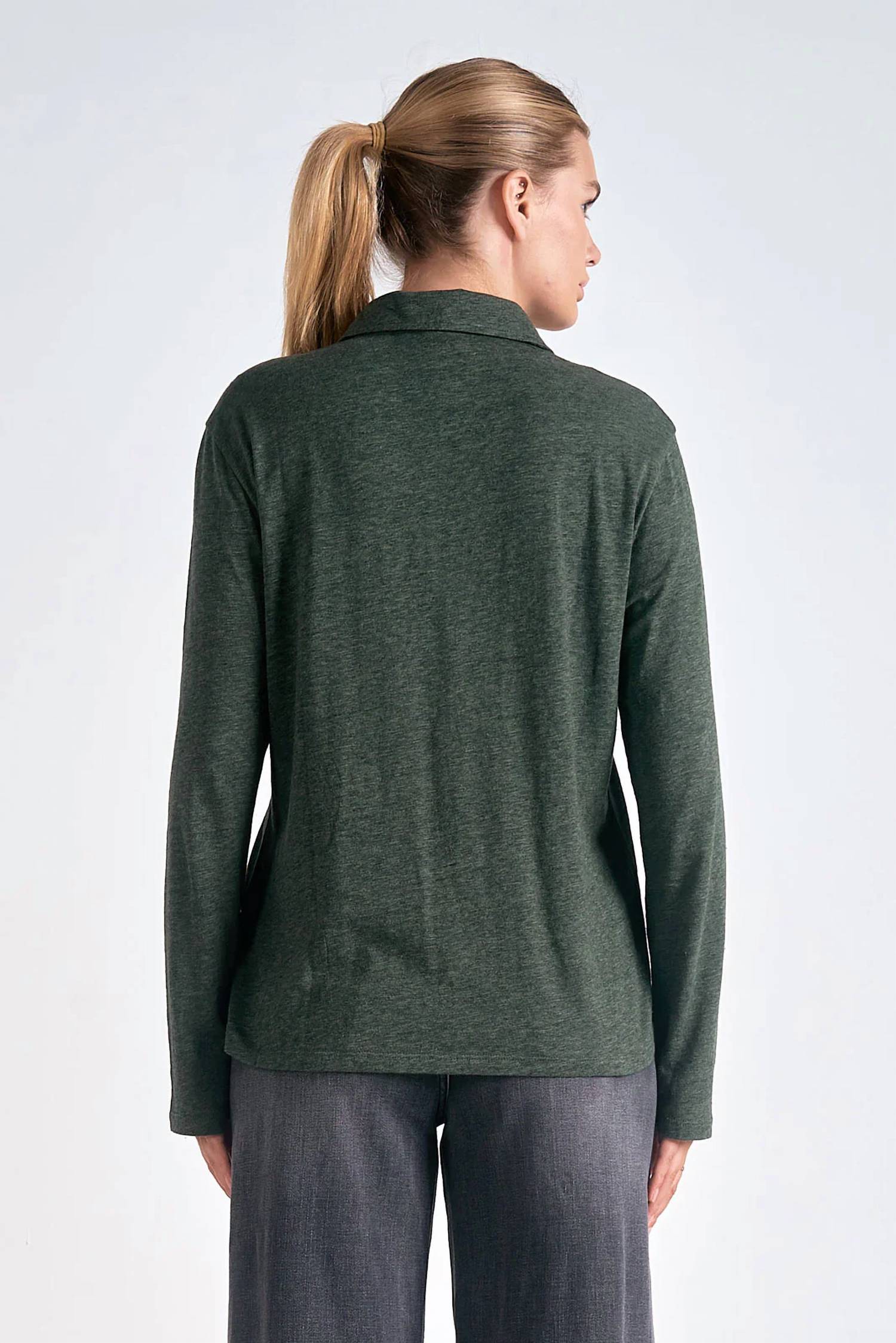 Elan - Long Sleeve Button Up Top