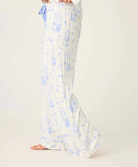 PJ Salvage Parisian Dreams Pajama Pant in white - women's intimate - detail view