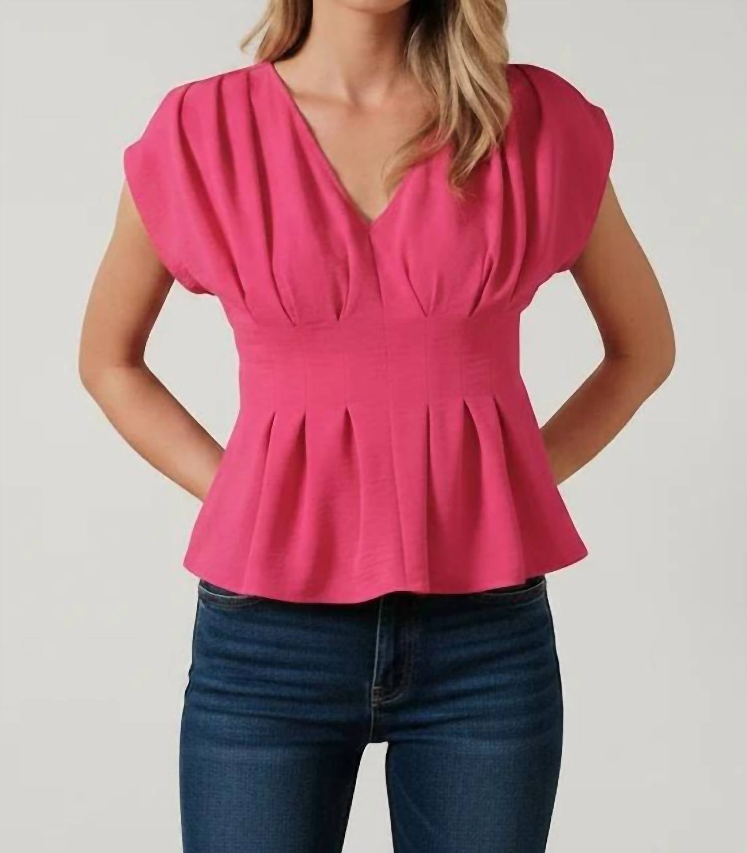 Sunday Edition - Kali Front Pleat Cap Sleeve Top