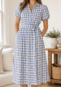 Pinch - Cherry Gingham Wrap Midi Dress