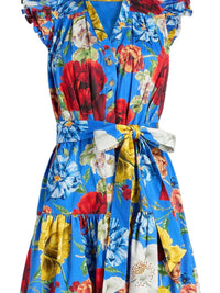 Alice + Olivia - Cora Flutter Sleeve Tiered Mini Shirt Dress