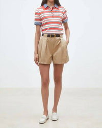 Suncoo - Paillis Knit Stripe Short Sleeve Polo