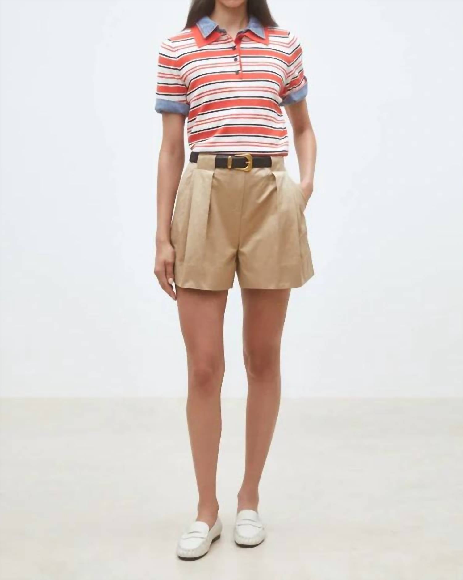 Suncoo - Paillis Knit Stripe Short Sleeve Polo