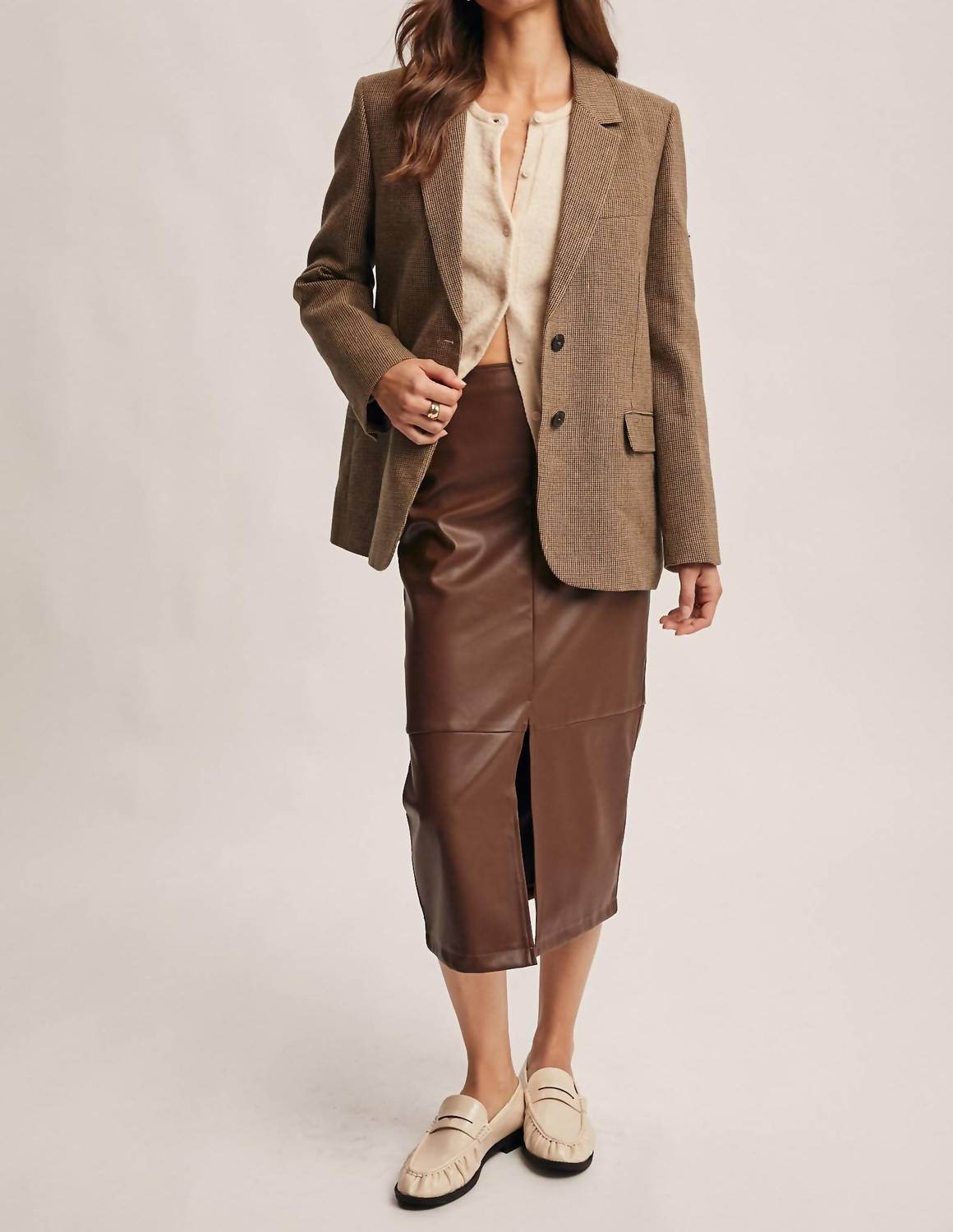 Forte - Sloan Vegan Leather Midi Skirt