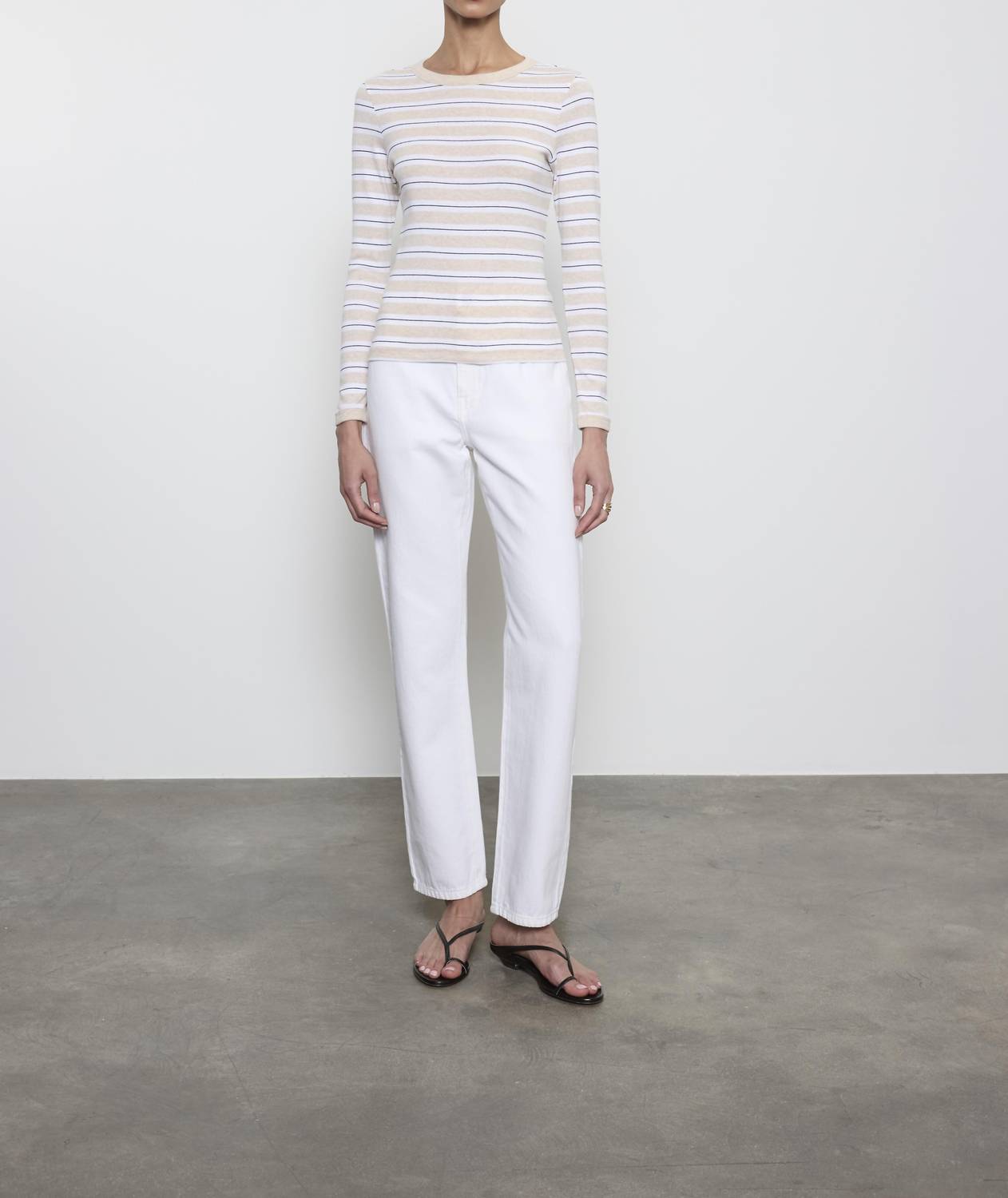 Enza Costa - COTTON STRIPE CLASSIC LONG SLEEVE TEE