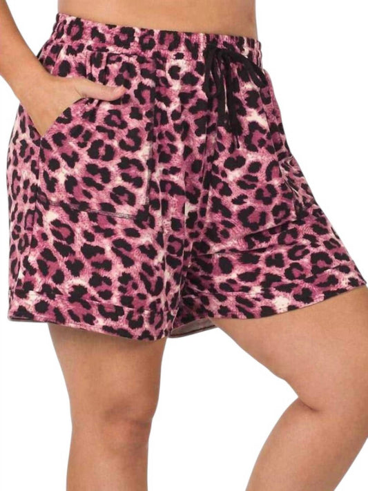 Zenana - High Waist Leopard Shorts