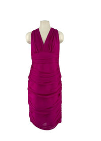 Carmen Marc Valvo Women's Sleeveless Cinched Midi Dress in fuchsia - women's dress