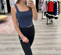 Thread & Supply Clara Tank in crown blue rib - women's tank top - view 4