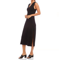 Karen Kane - Ribbed V-neck Midi Column Dress