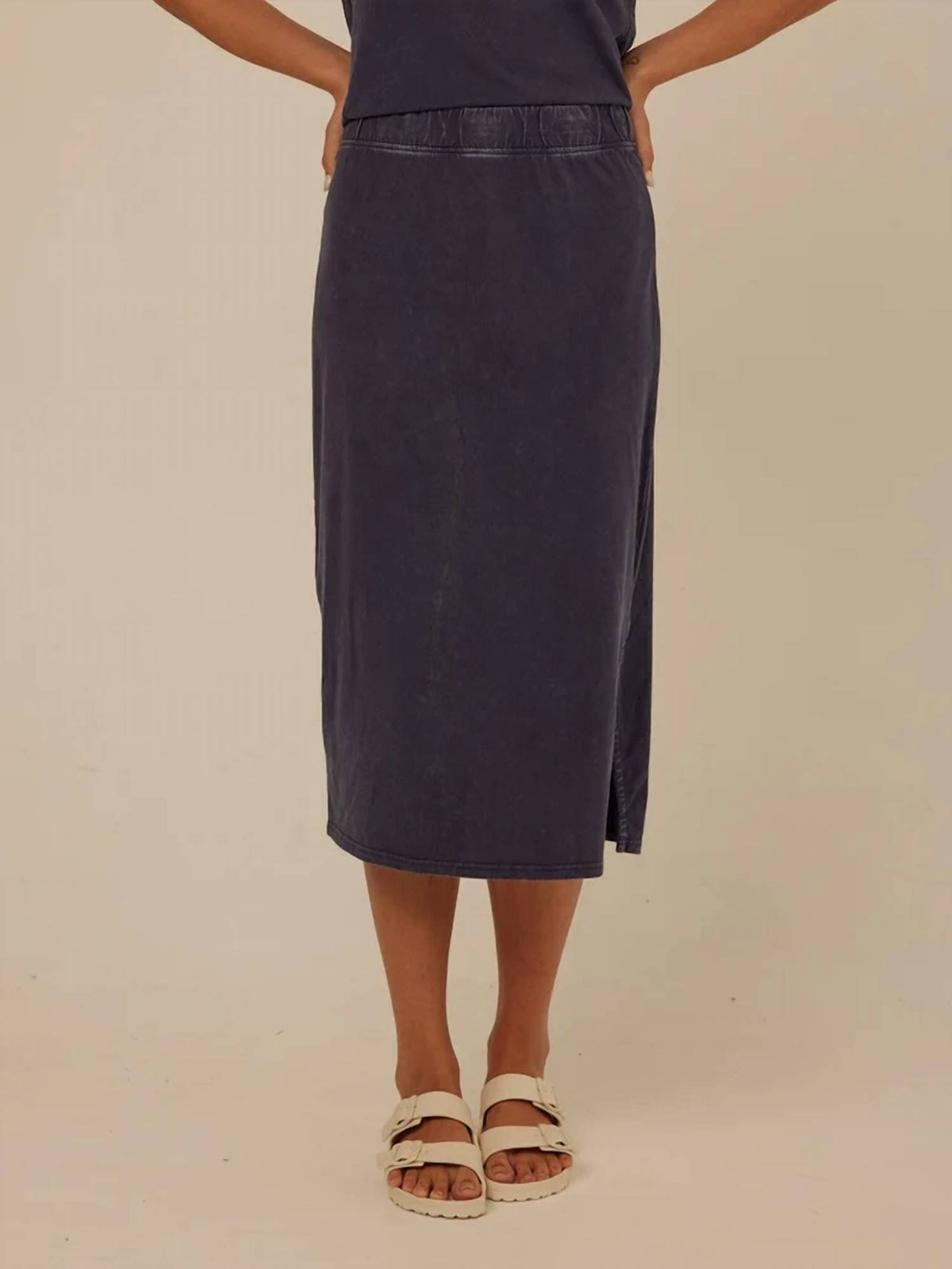 Threads 4 Thought - Adella Mineral Wash Eco Jersey Midi Skirt