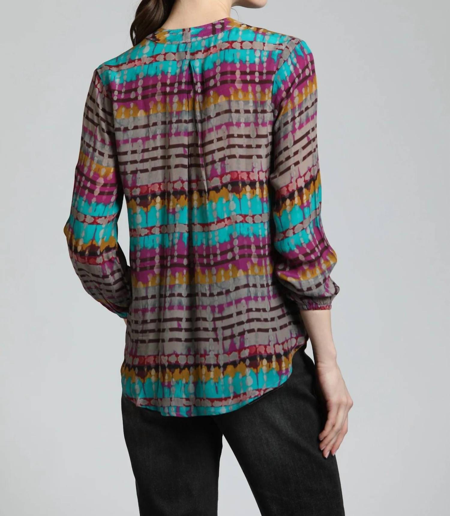 Apny - Tie Dye Surplice Blouse