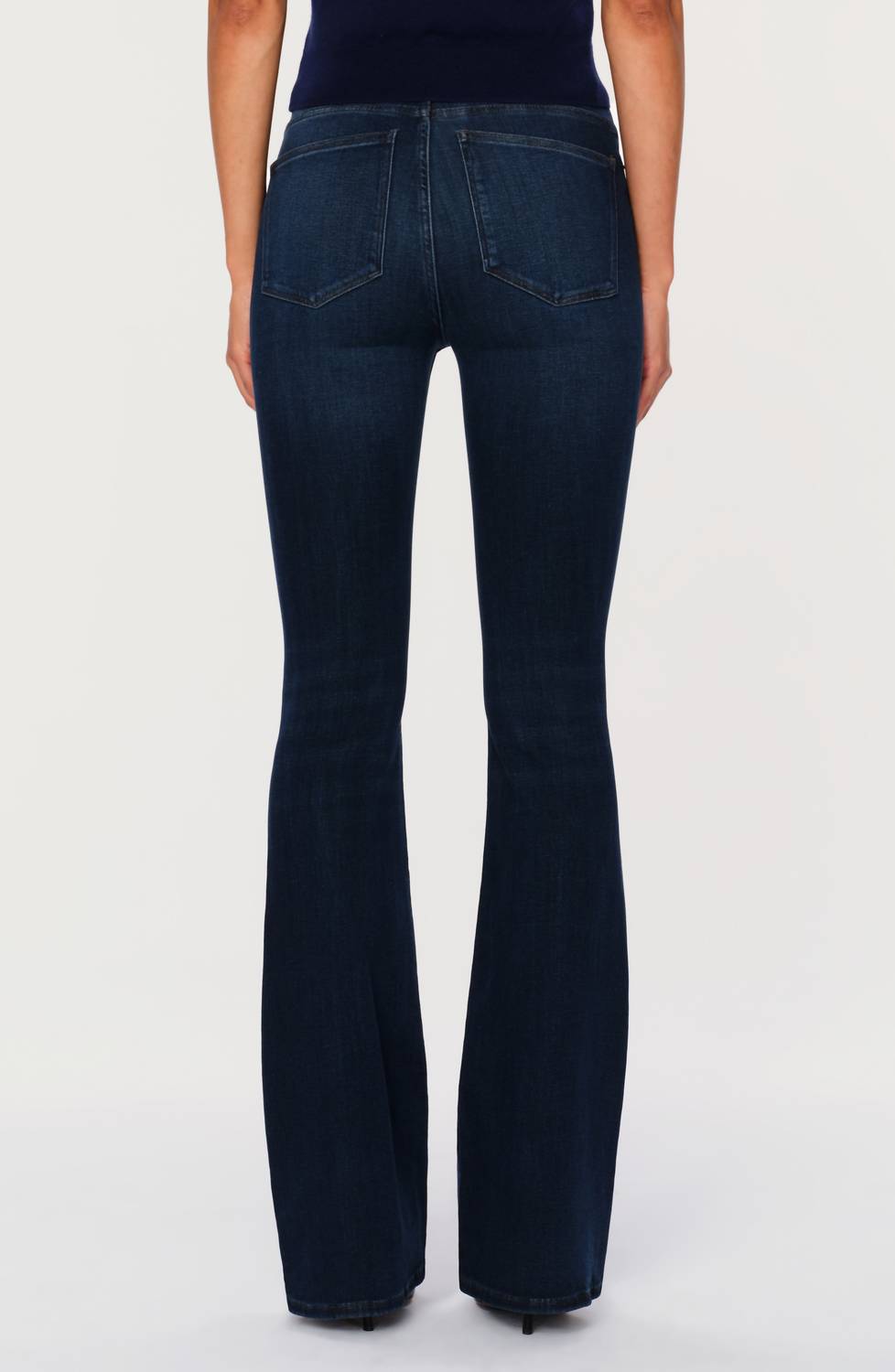 DL1961 - Women's Bridget Boot Cut High Rise Instasculpt Crop Released Jeans in dark indigo - women's jeans - detail view