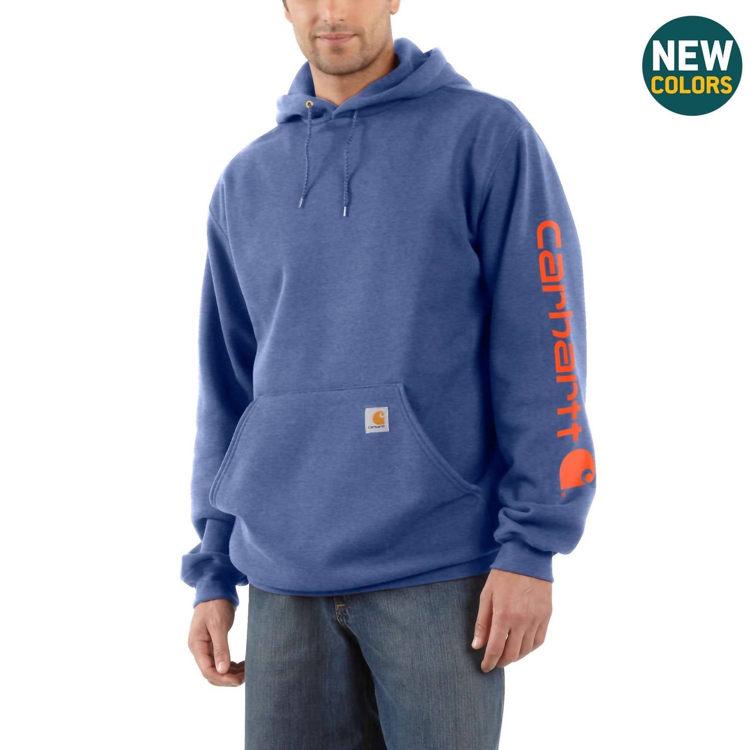 carhartt Men's Iconic Logo Sweatshirt in blue - women's top