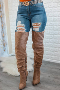 Surelymine - Women's Unmatchable Pointy Slouchy Knee And Thigh High Boots