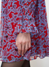 Vera Fleur Smocked Chiffon Dress