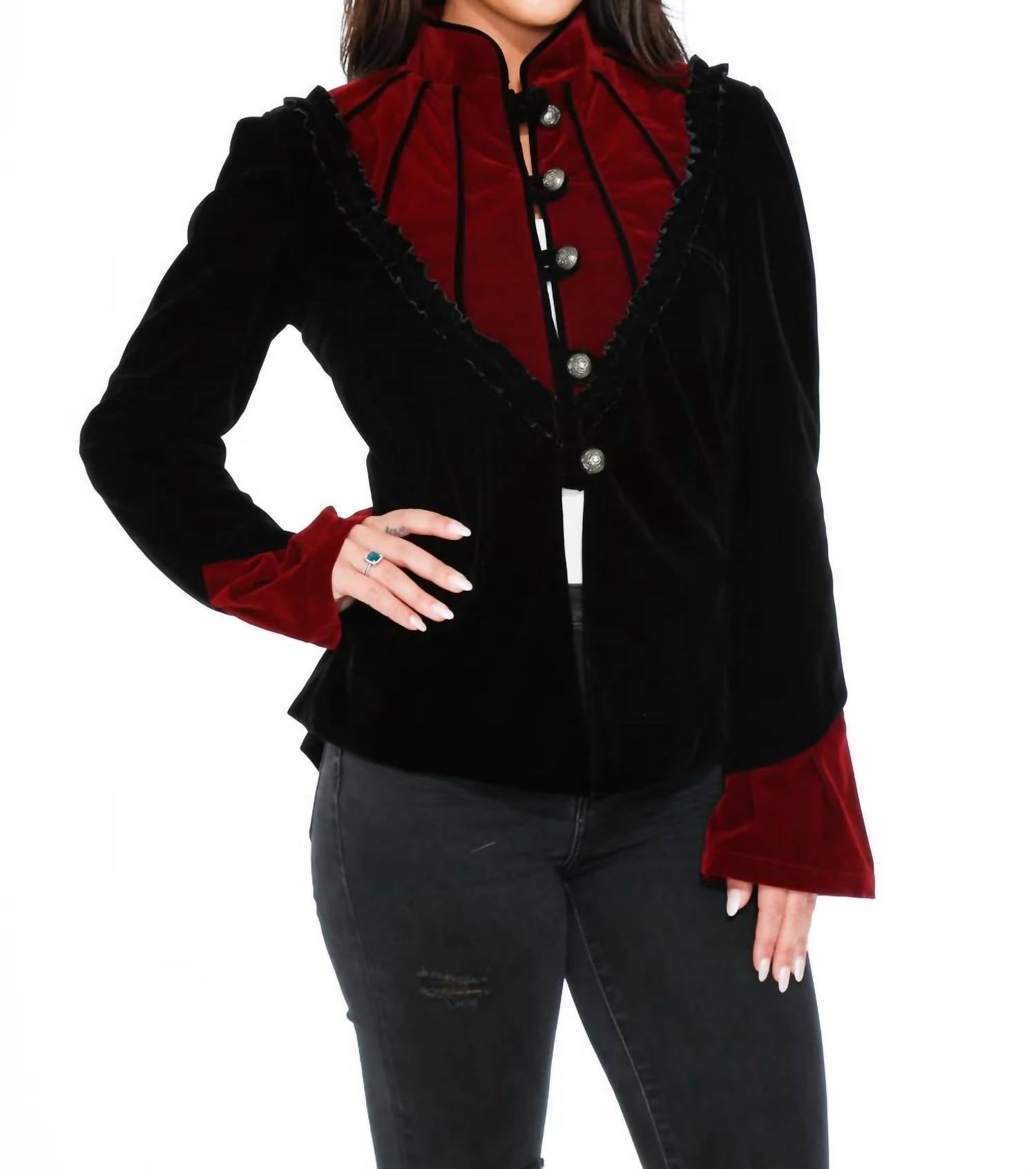 Orchid Bloom - Gothic Velvet Jacket
