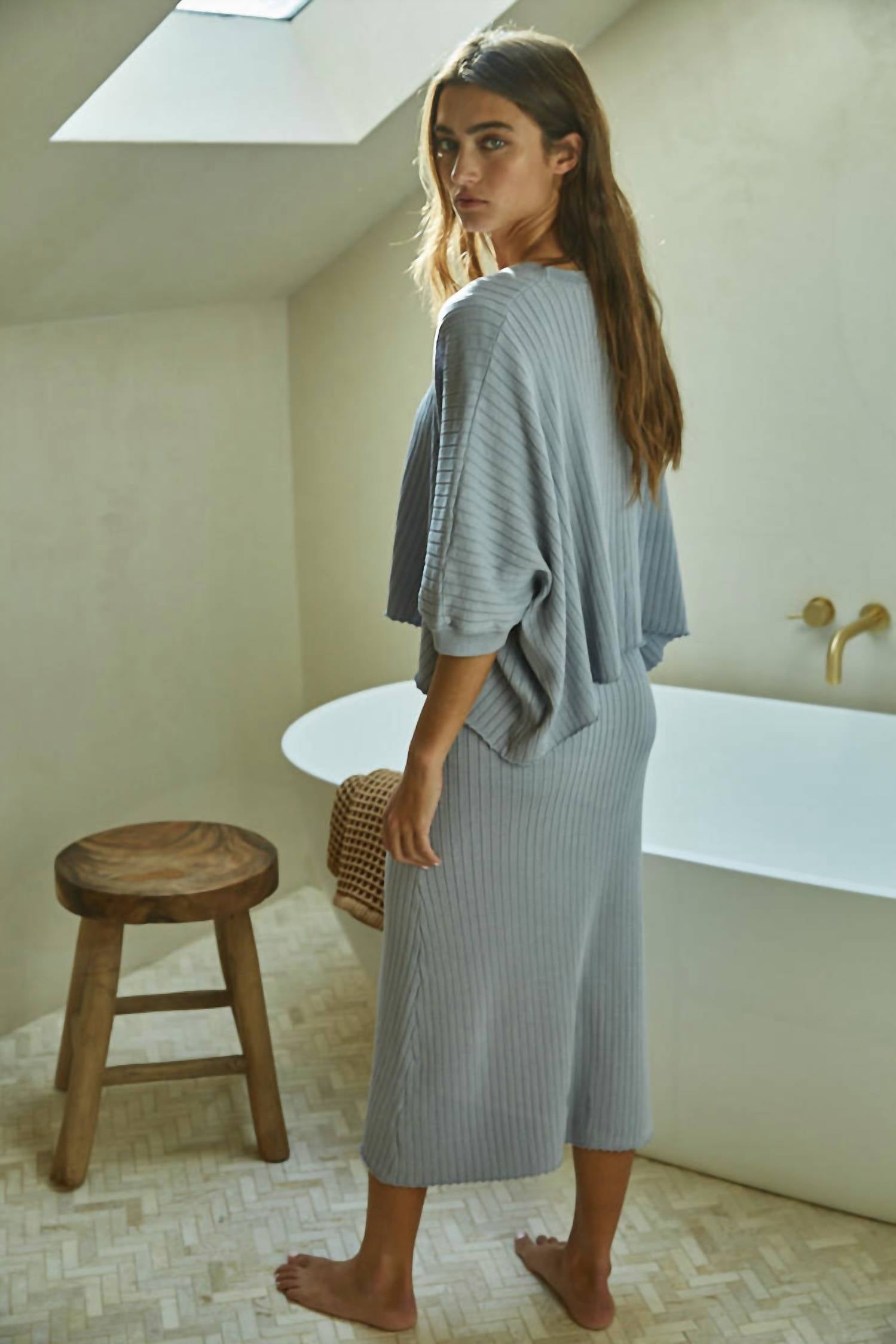 By Together - Off The Grid Ribbed Knit Dollman Top