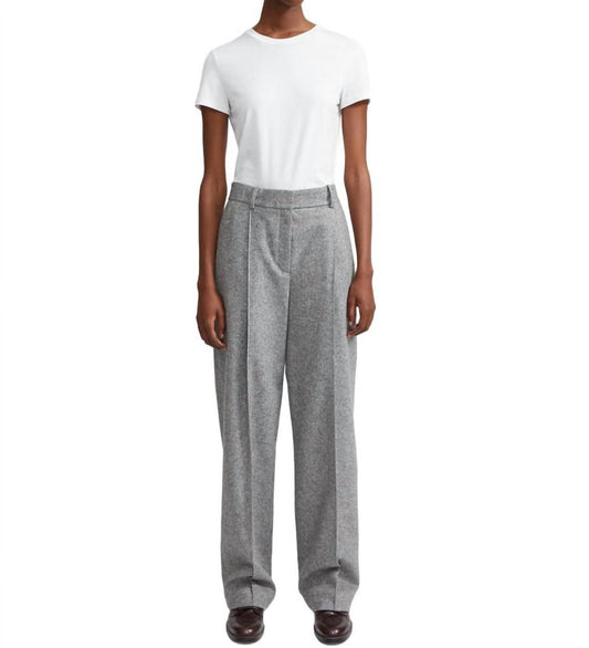 Theory - SPECKLED WOOL PLEATED TROUSER