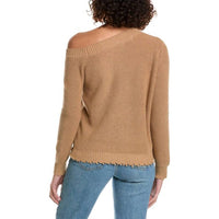 Minnie Rose - Cotton Shaker Off-the-shoulder Sweater Top